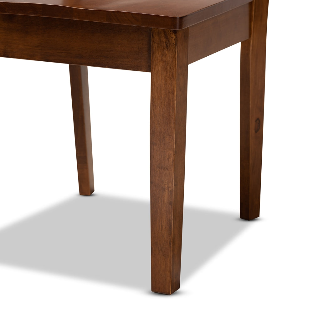 Nicolette Modern and Contemporary Walnut Brown Finished Wood 7-Piece Dining Set