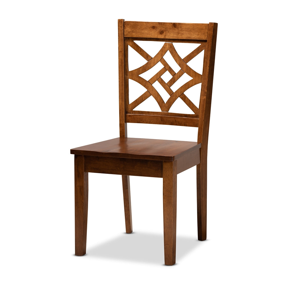 Miela Modern and Contemporary Walnut Brown Finished Wood 5-Piece Dining Set