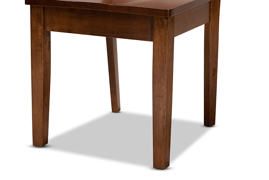 Nicolette Modern and Contemporary Walnut Brown Finished Wood 2-Piece Dining Chair Set