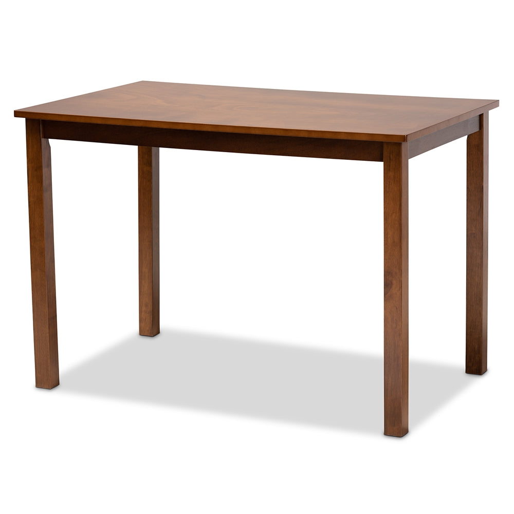 Nicolette Modern and Contemporary Walnut Brown Finished Wood 5-Piece Dining Set