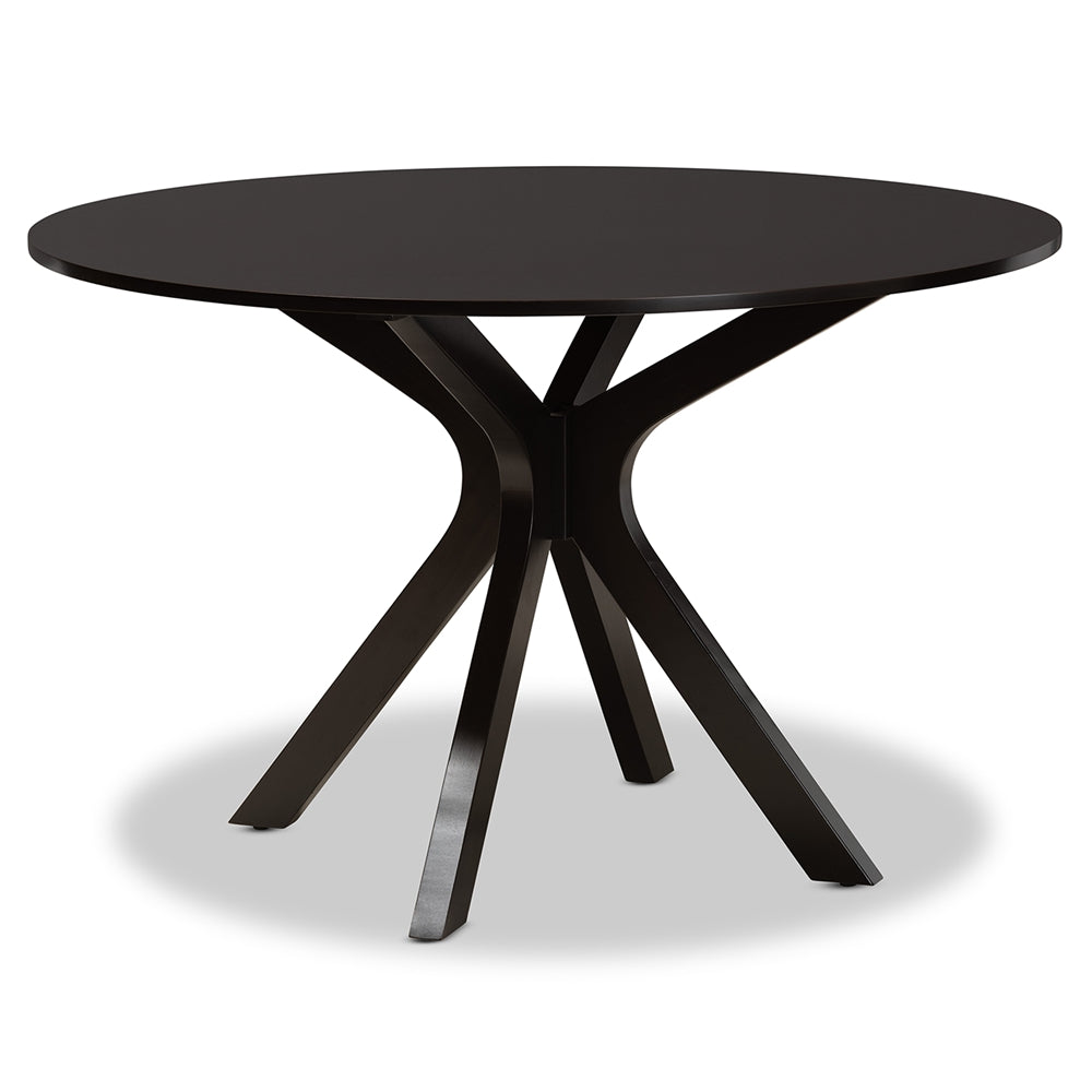 Miela Modern and Contemporary Two-Tone Dark Brown and Walnut Brown Finished Wood 7-Piece Dining Set