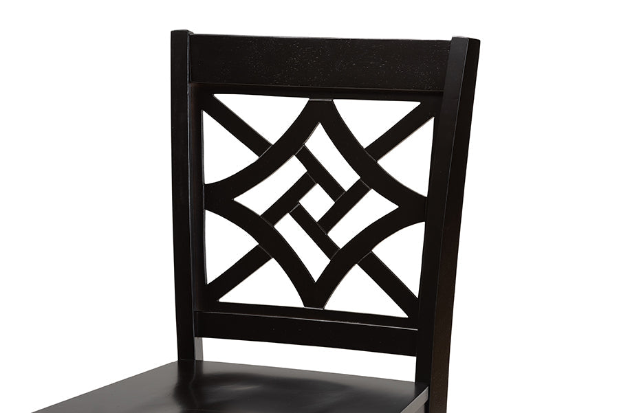 Nicolette Modern and Contemporary Transitional Dark Brown Finished Wood 5-Piece Pub Set