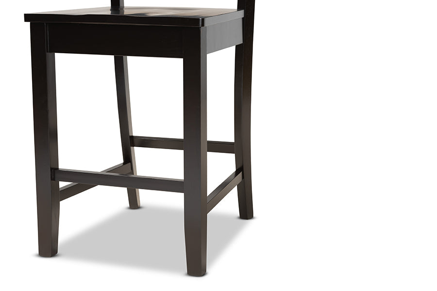 Nicolette Modern and Contemporary Transitional Dark Brown Finished Wood 5-Piece Pub Set