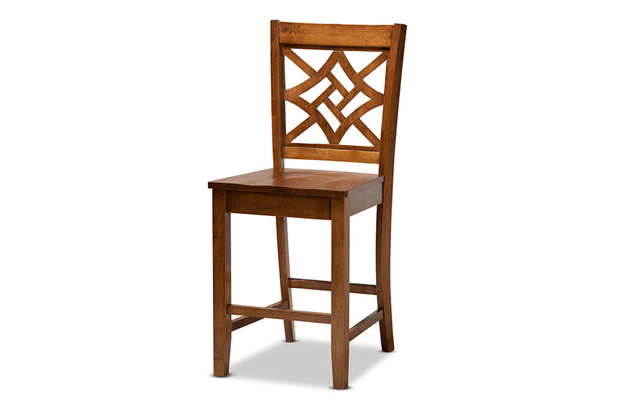 Nicolette Modern and Contemporary Walnut Brown Finished Wood 5-Piece Pub Set