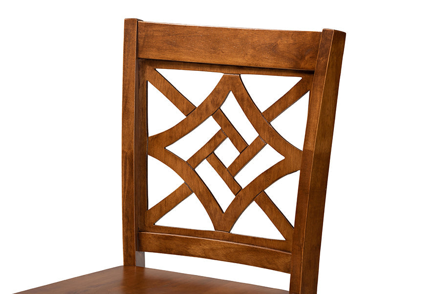 Nicolette Modern and Contemporary Walnut Brown Finished Wood 5-Piece Pub Set
