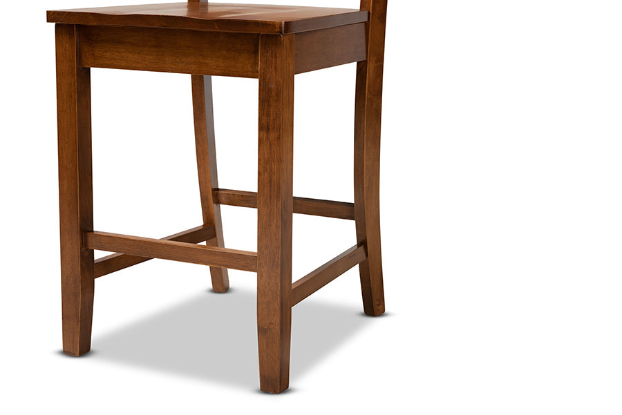 Nicolette Modern and Contemporary Walnut Brown Finished Wood 5-Piece Pub Set