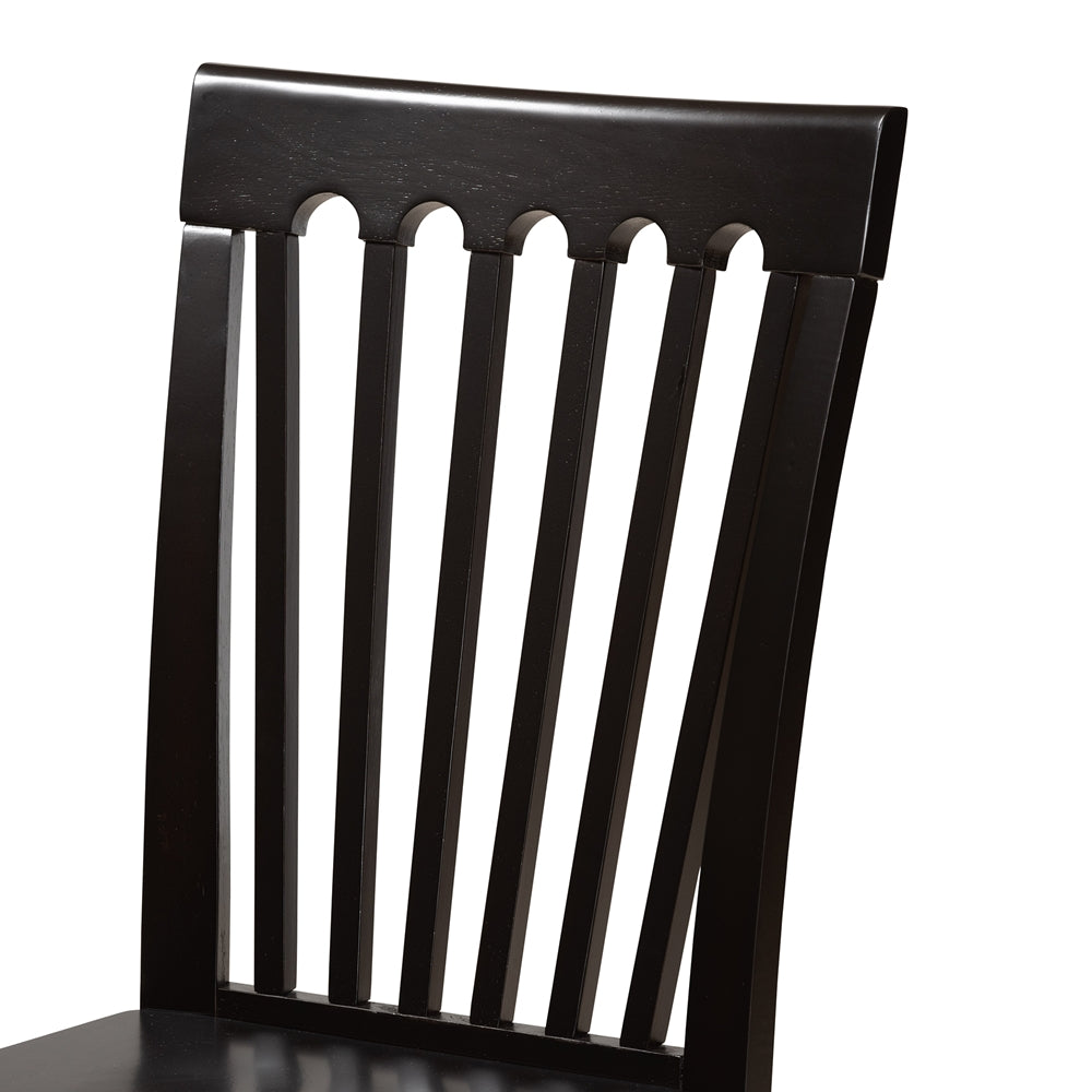 Zora Modern and Contemporary Dark Brown Finished Wood 5-Piece Dining Set