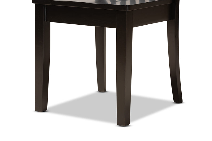 Minette Modern and Contemporary Transitional Dark Brown Finished Wood 2-Piece Dining Chair Set