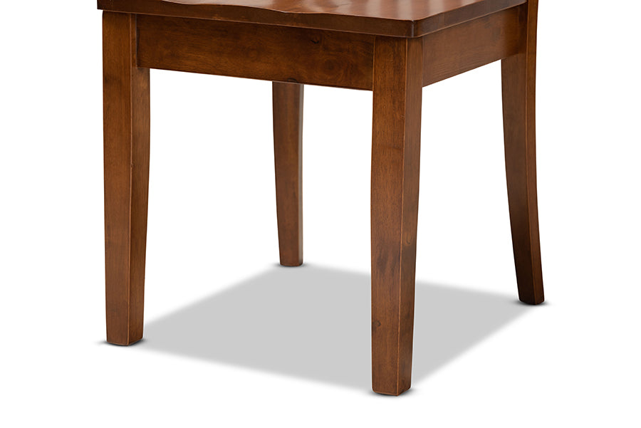 Minette Modern and Contemporary Transitional Walnut Brown Finished Wood 2-Piece Dining Chair Set