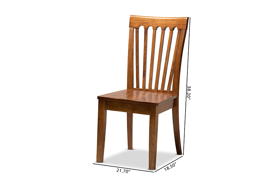 Minette Modern and Contemporary Transitional Walnut Brown Finished Wood 2-Piece Dining Chair Set