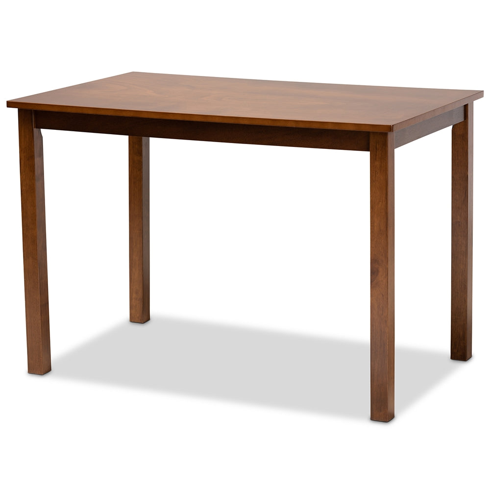 Erion Modern and Contemporary Walnut Brown Finished Wood 5-Piece Dining Set