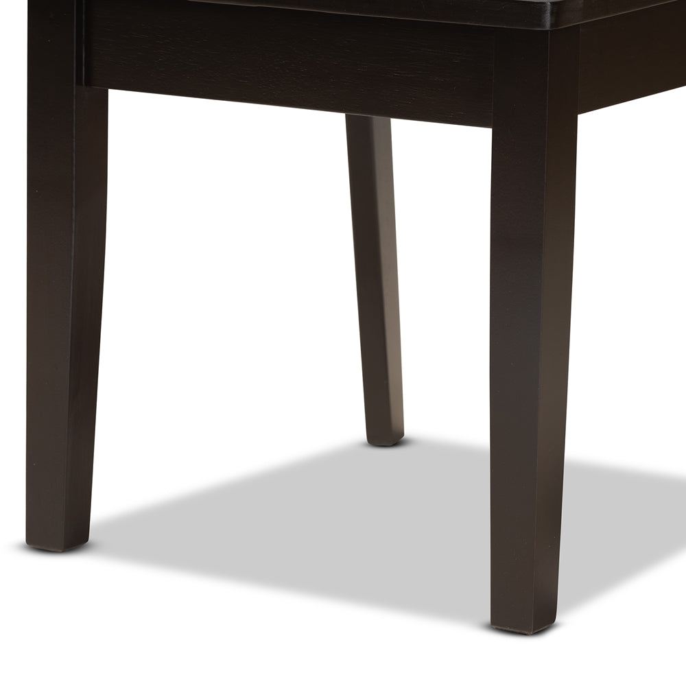 Ela Modern and Contemporary Dark Brown Finished Wood 5-Piece Dining Set