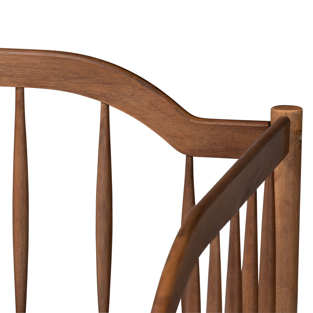 Yashiya Twin Walnut Brown Daybed Parson Classic Mid-Century Wood Slat Design