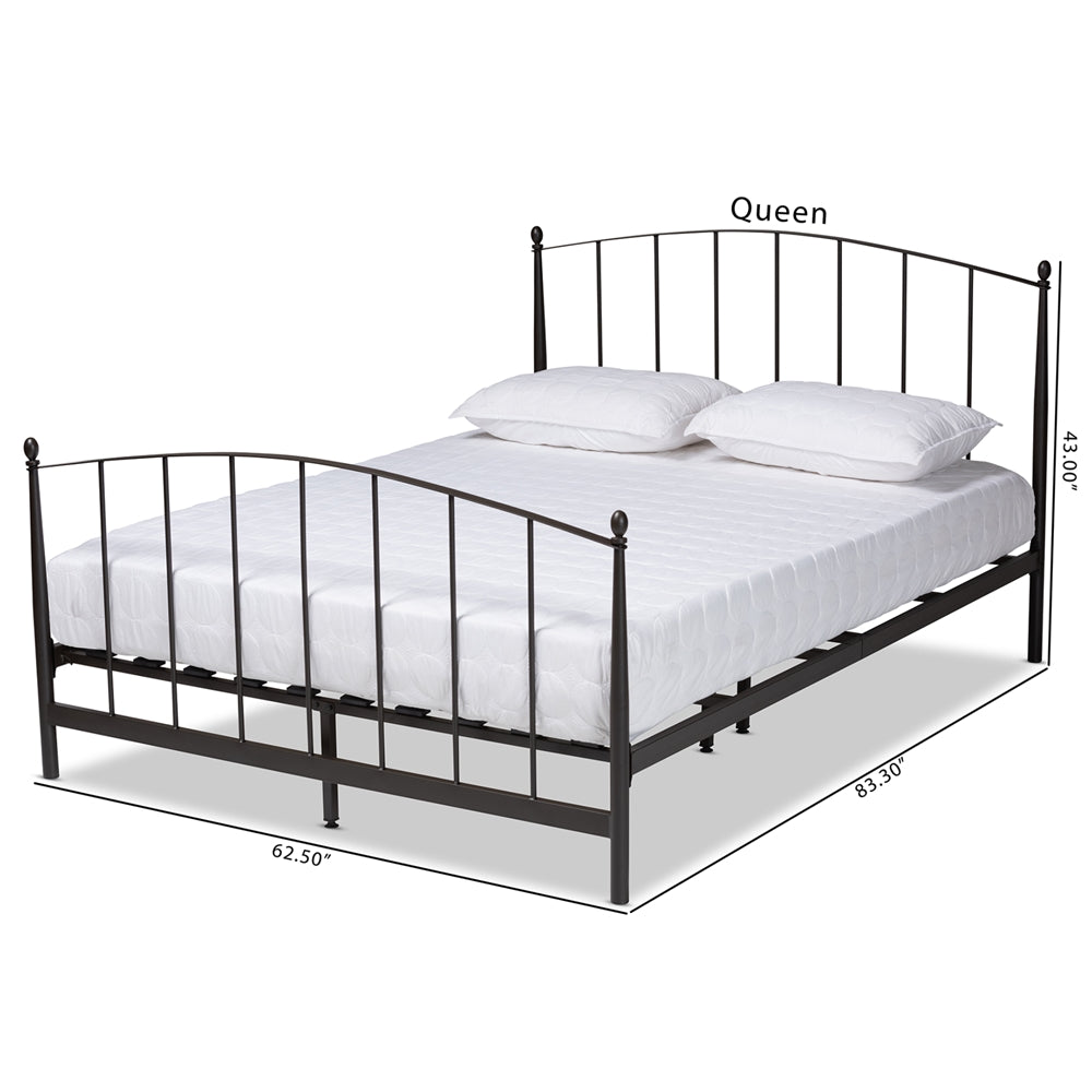 Lana Black Finished Metal Queen Size Platform Bed