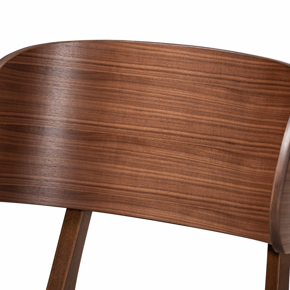 Alston Mid-Century Modern Grey Fabric Upholstered and Walnut Brown Finished Wood 5-Piece Dining Set