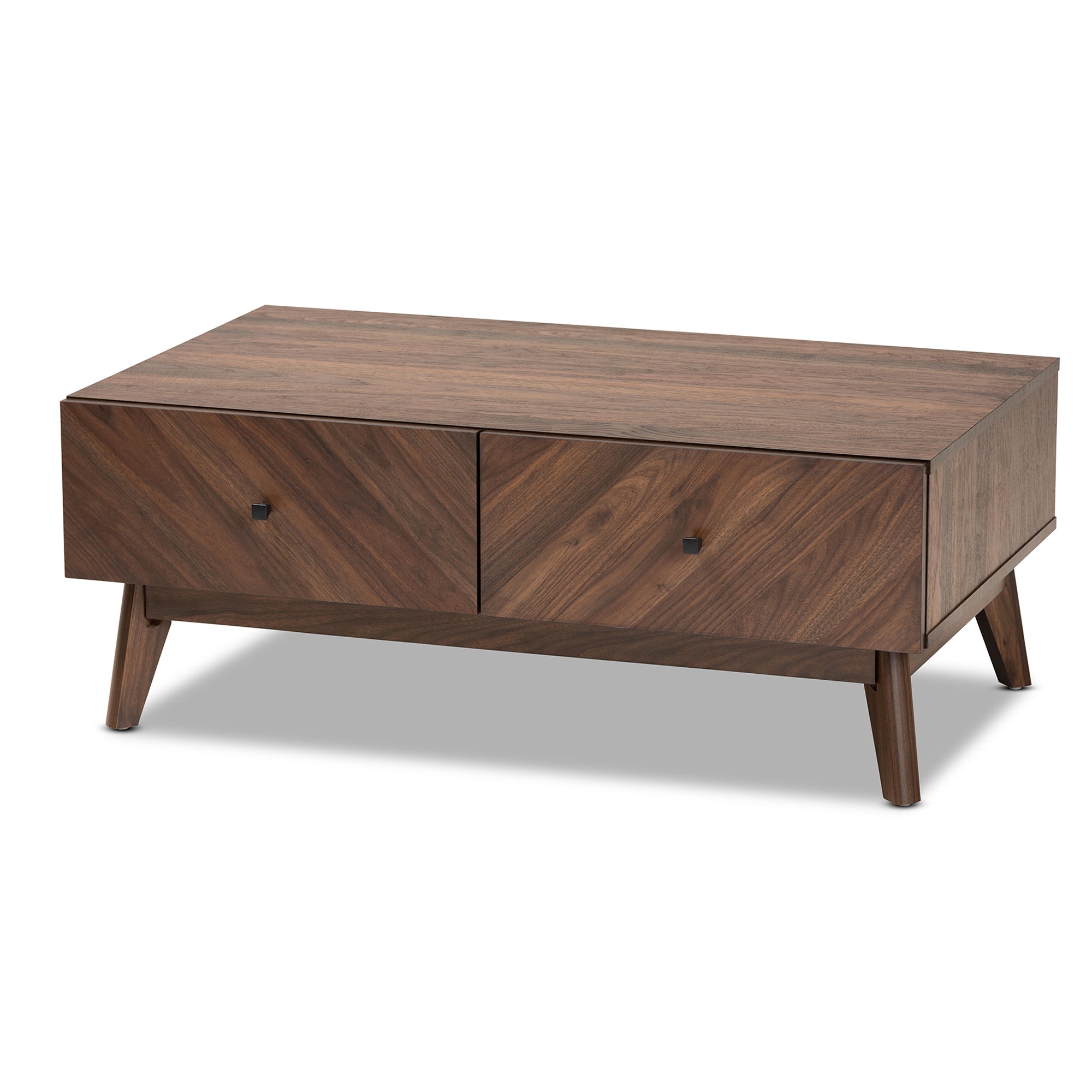 Hartman Mid-Century Modern Walnut Brown Finished Wood Coffee Table