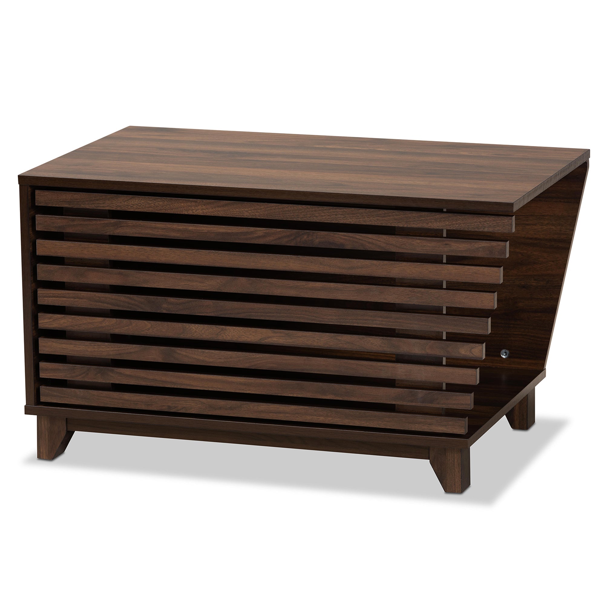 Eckhart Modern and Contemporary Walnut Brown Finished Wood Cat Litter Box Cover House