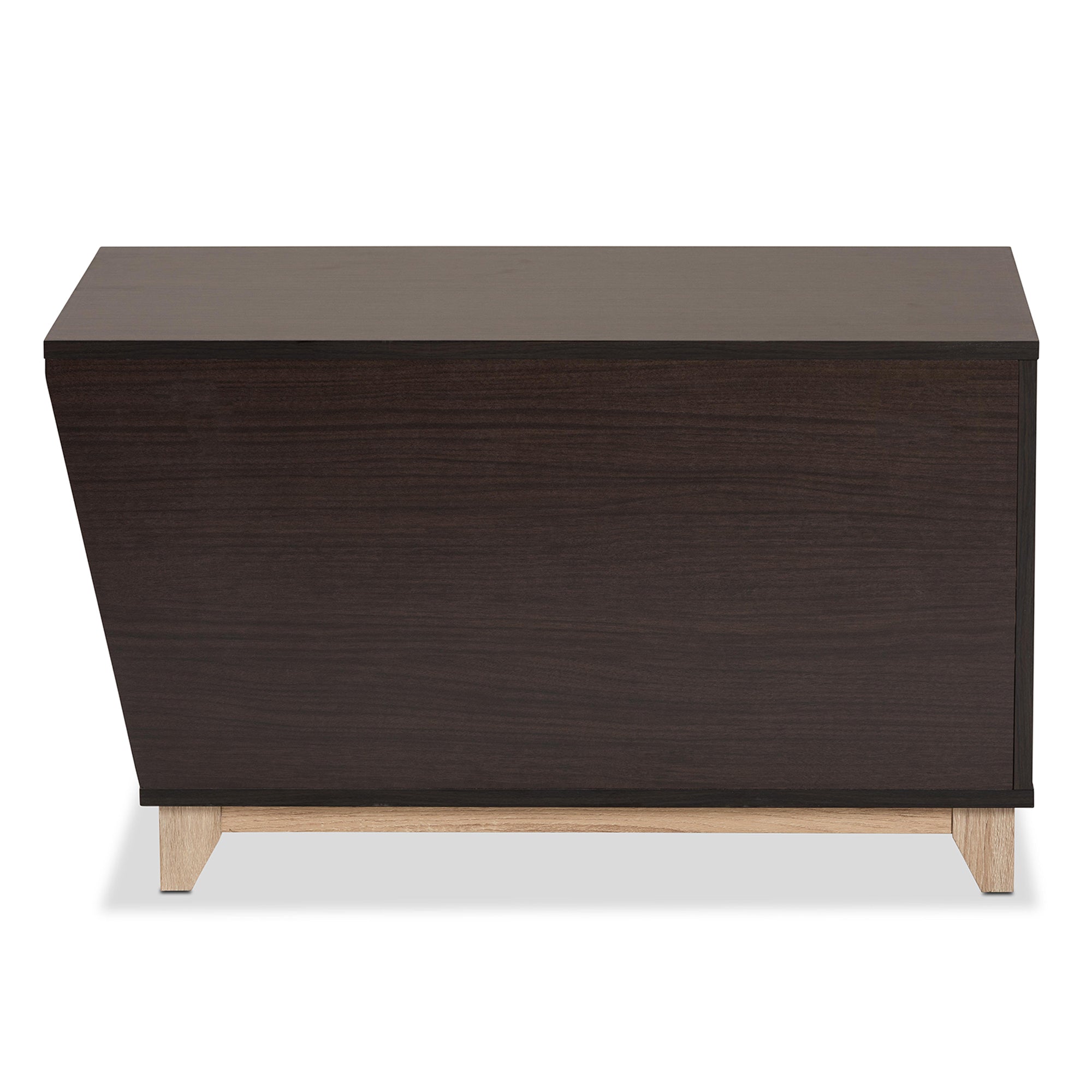 Eckhart Modern and Contemporary Two-Tone Dark Brown and Oak Finished Wood Cat Litter Box Cover House