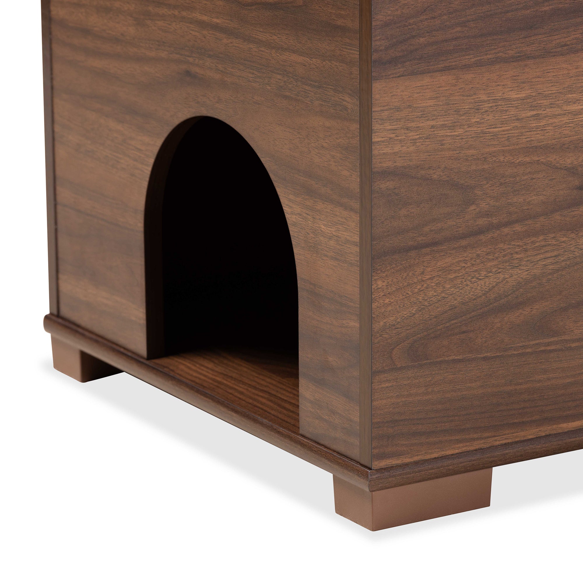 Mariam Modern and Contemporary Walnut Brown Finished Wood Cat Litter Box Cover House
