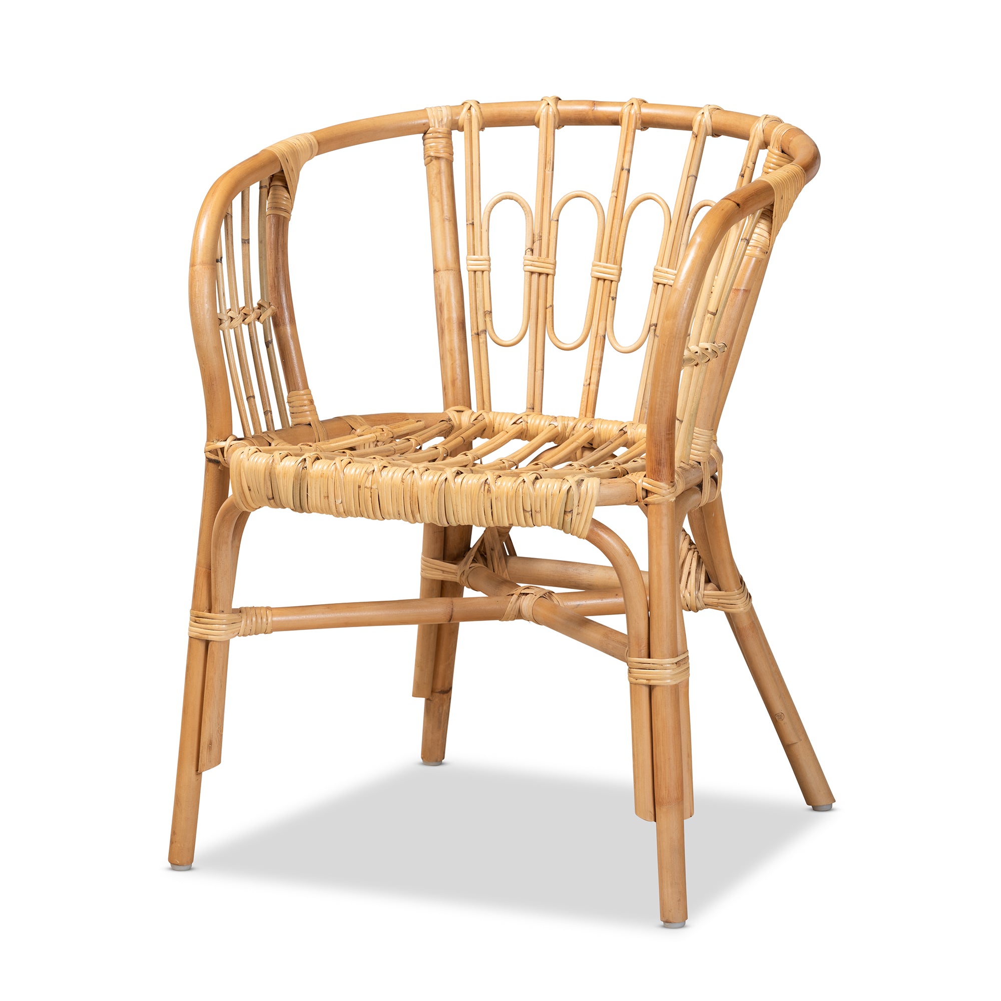 bali & pari Luxio Modern and Contemporary Natural Finished Rattan Dining Chair