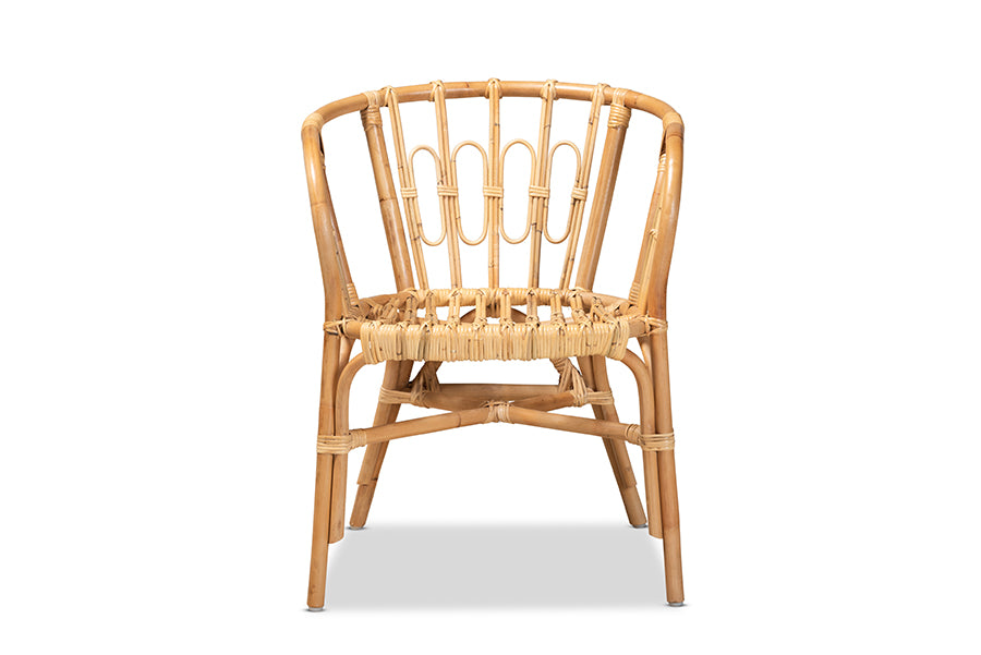 bali & pari Luxio Modern and Contemporary Natural Finished Rattan Dining Chair