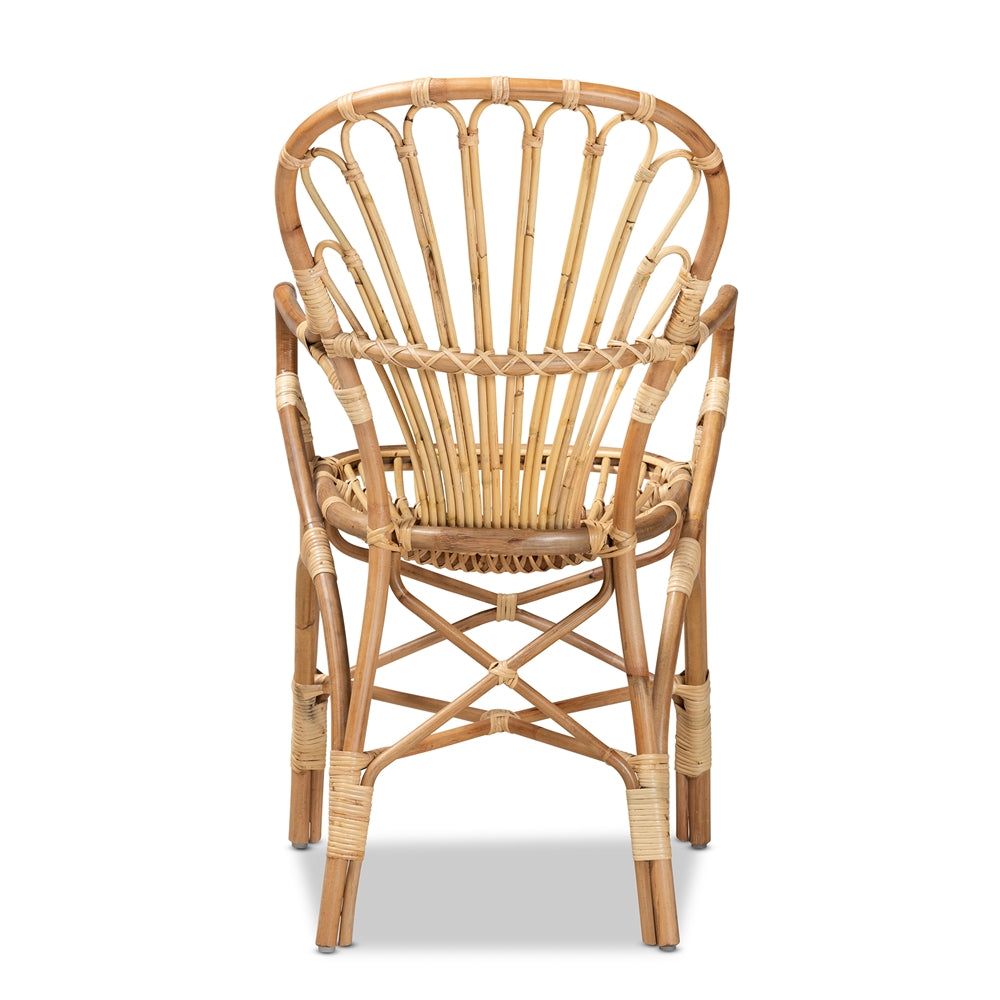 bali & pari Sheraton Modern and Contemporary Natural Finished Rattan Dining Chair