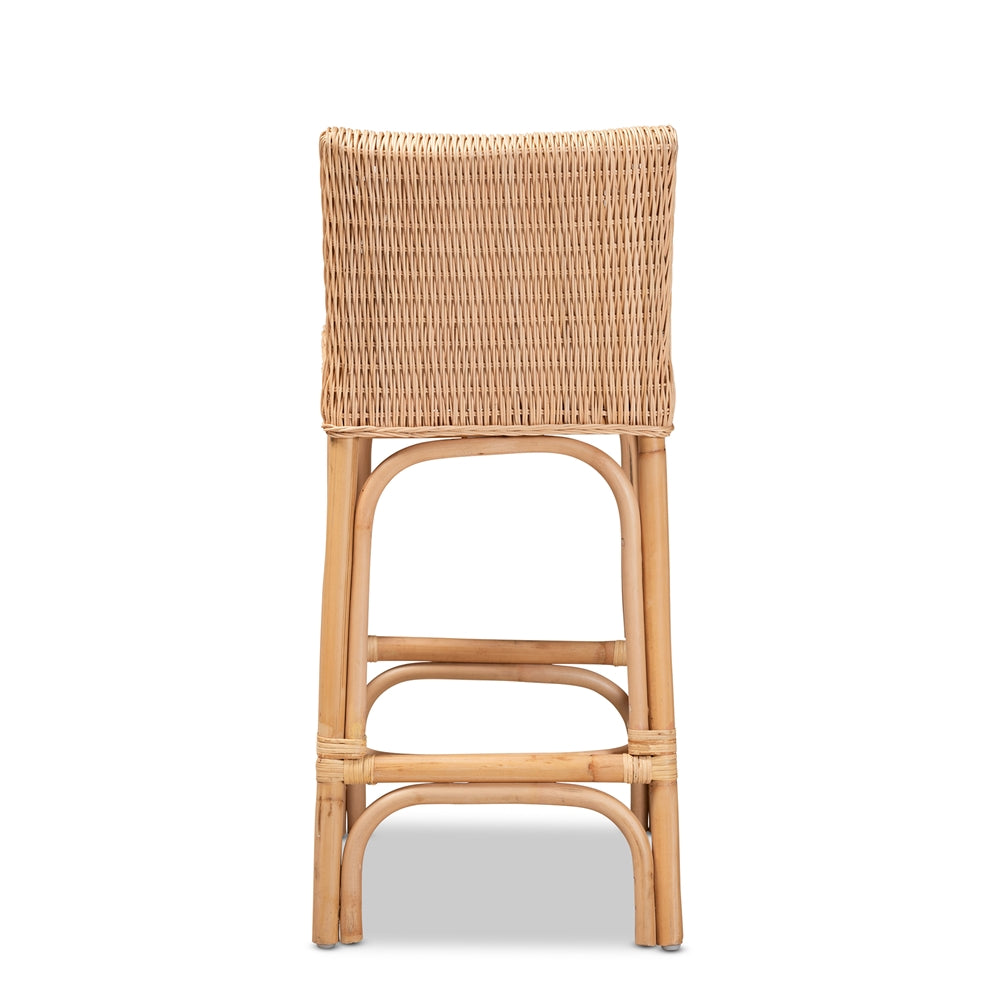 Athena Modern and Contemporary Natural Finished Rattan Counter Stool