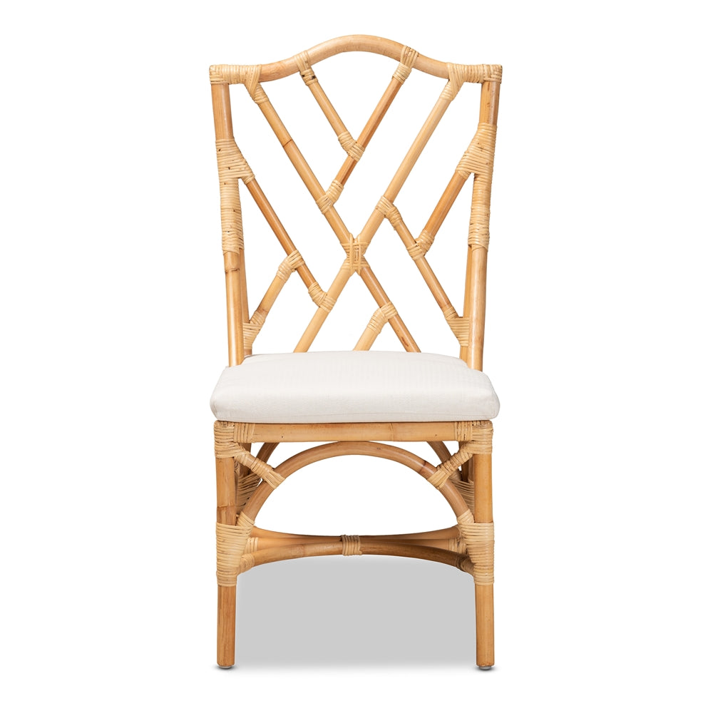 bali & pari Sonia Modern and Contemporary Natural Finished Rattan Dining Chair