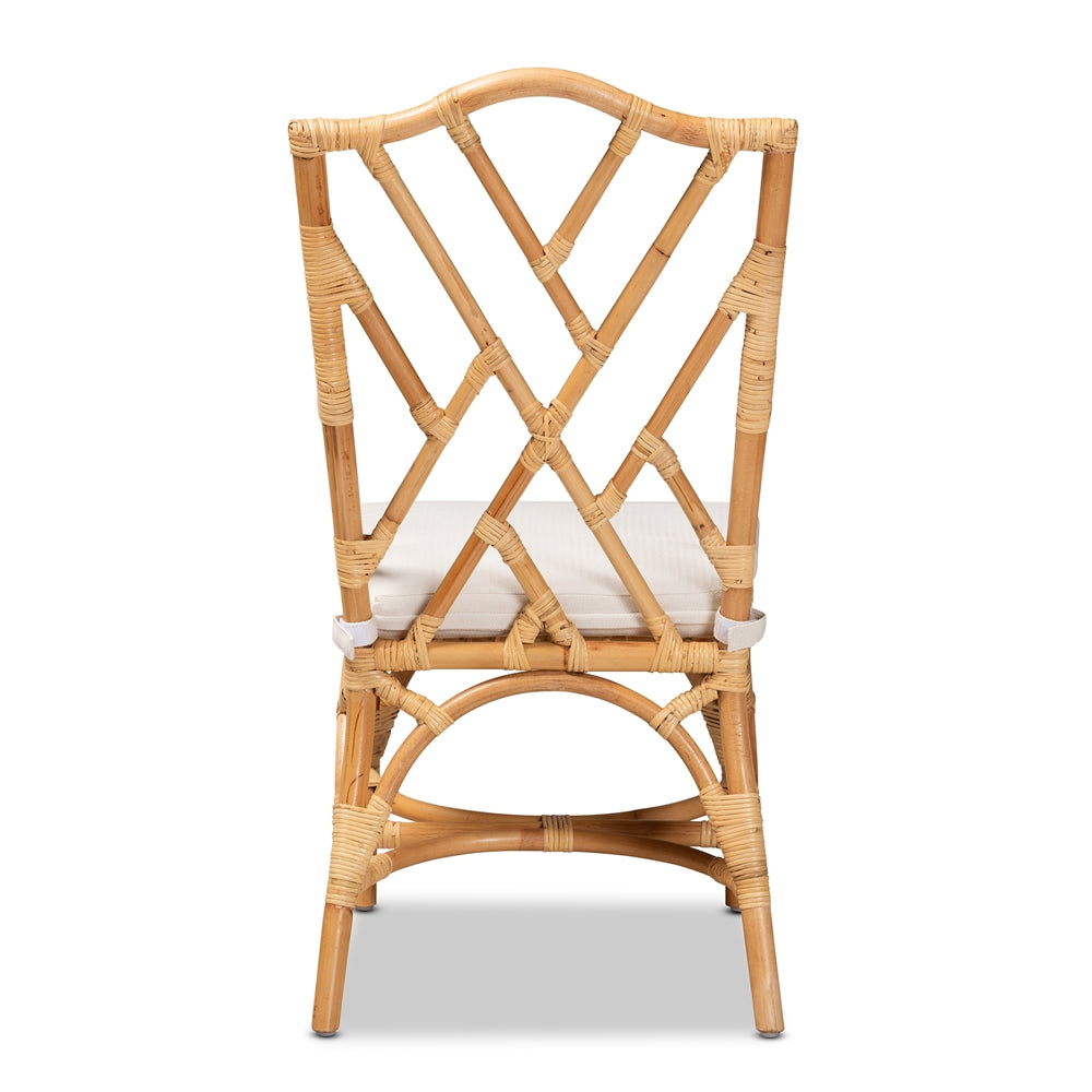 bali & pari Sonia Modern and Contemporary Natural Finished Rattan Dining Chair