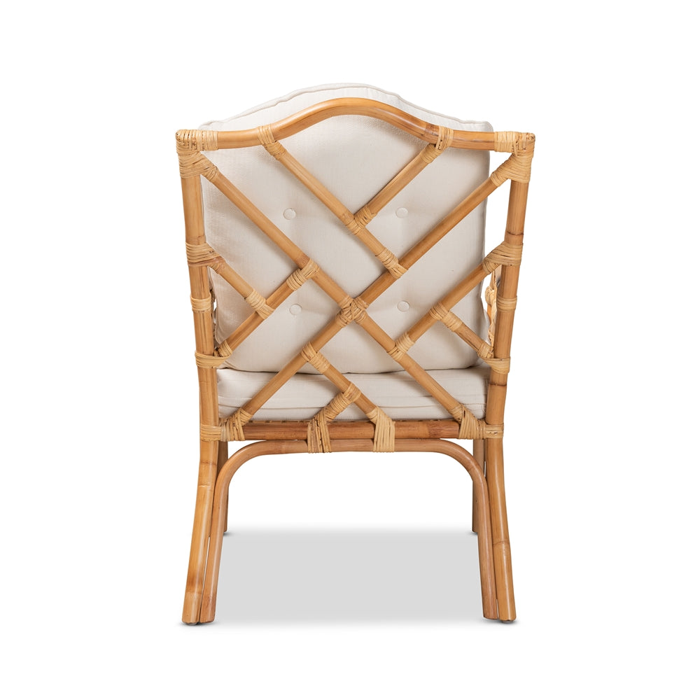 bali & pari Sonia Modern and Contemporary Natural Finished Rattan Armchair