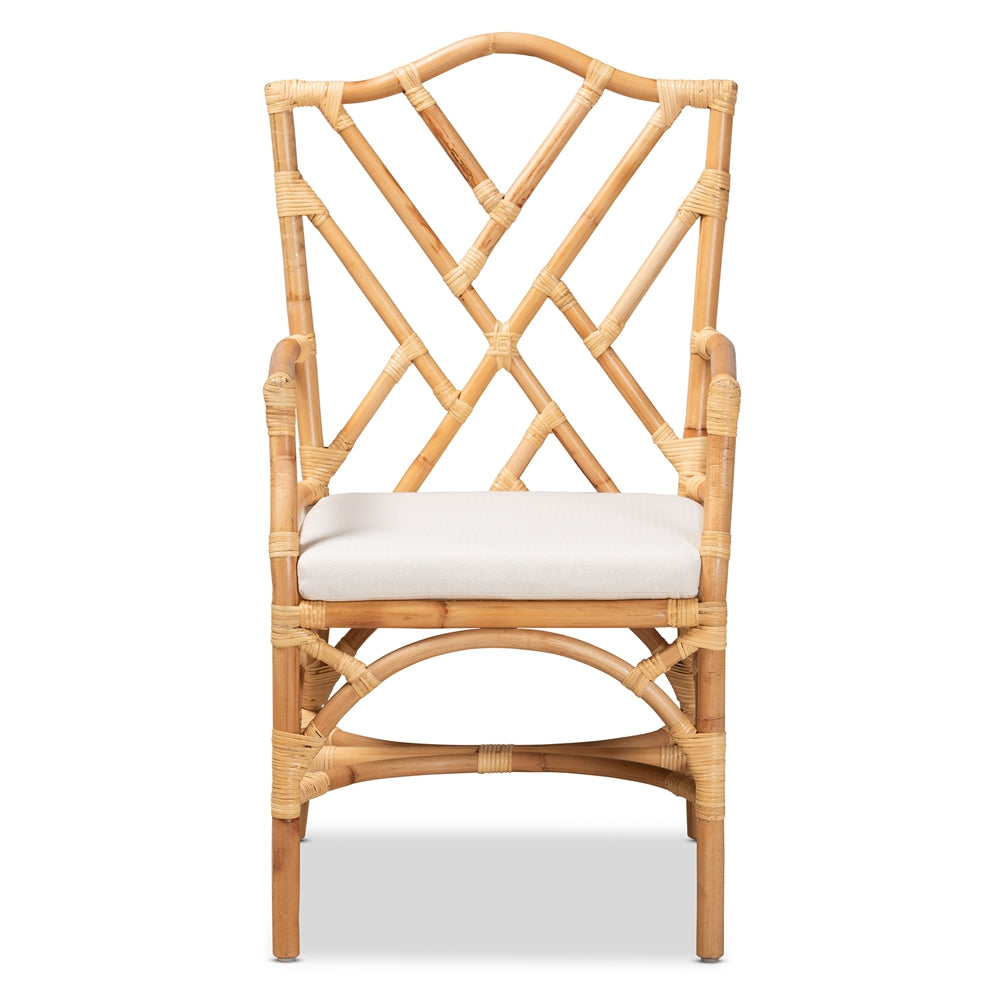 bali & pari Delta Modern and Contemporary Natural Finished Rattan Dining Chair
