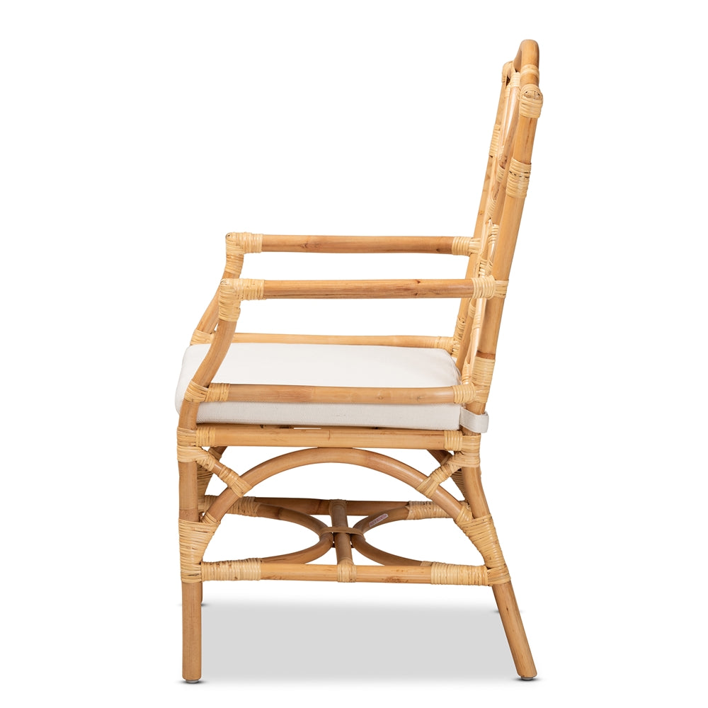 bali & pari Delta Modern and Contemporary Natural Finished Rattan Dining Chair