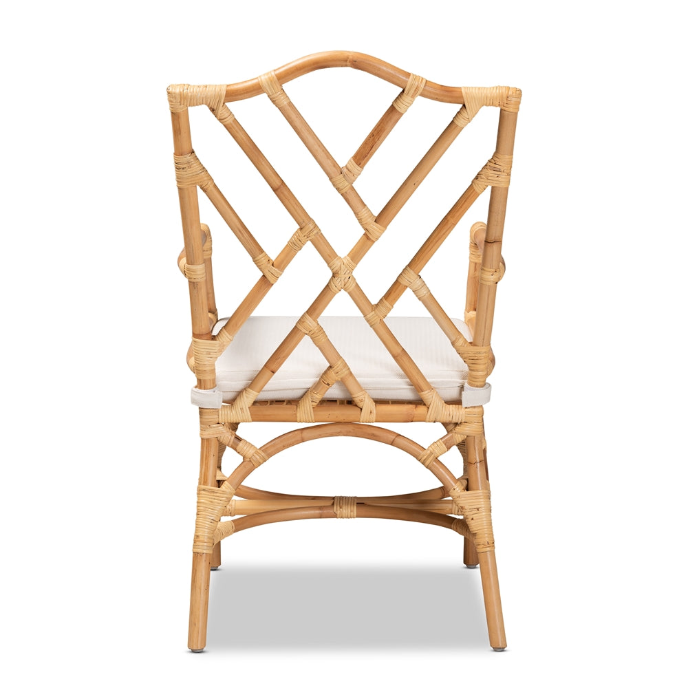 bali & pari Delta Modern and Contemporary Natural Finished Rattan Dining Chair