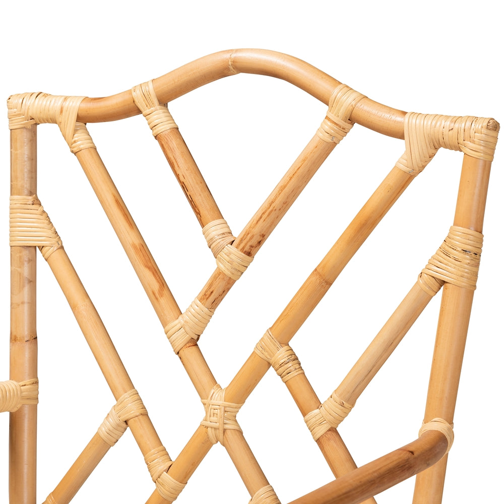 bali & pari Delta Modern and Contemporary Natural Finished Rattan Dining Chair
