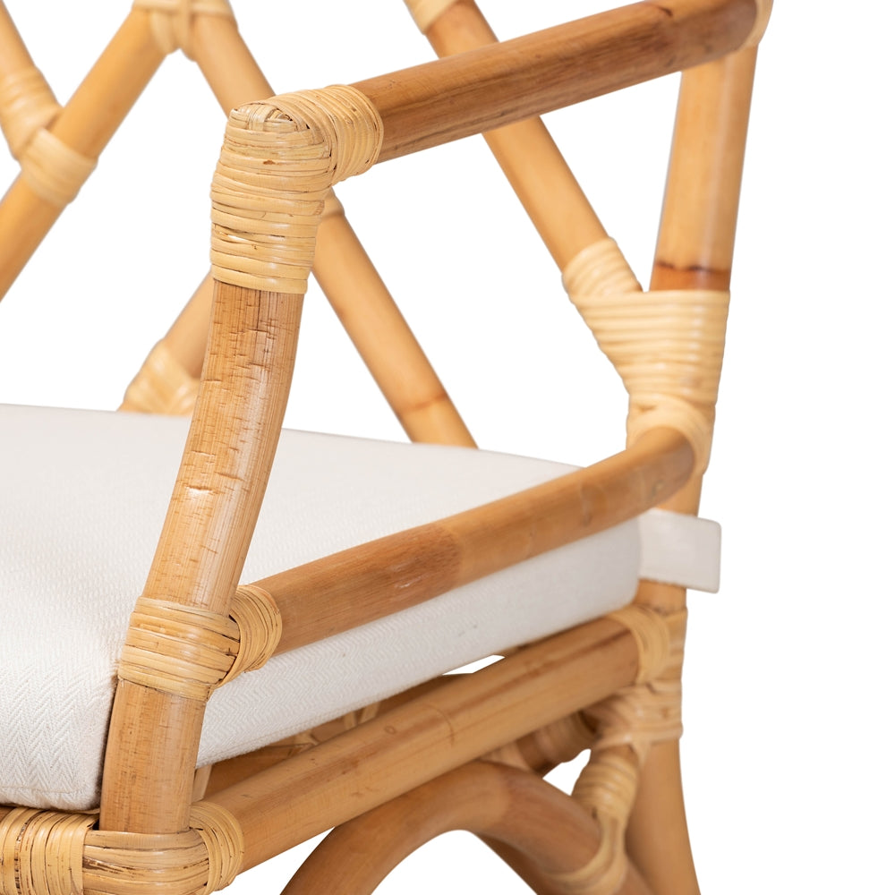 bali & pari Delta Modern and Contemporary Natural Finished Rattan Dining Chair