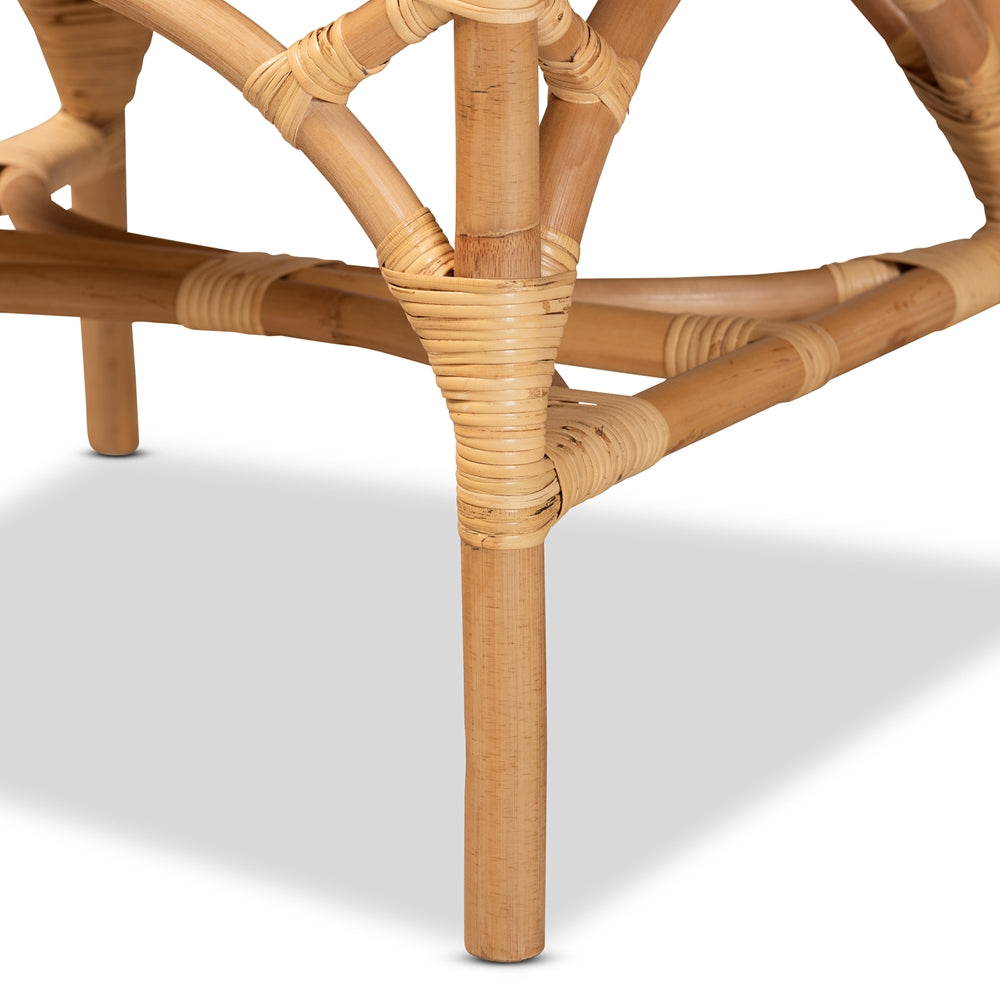 bali & pari Delta Modern and Contemporary Natural Finished Rattan Dining Chair