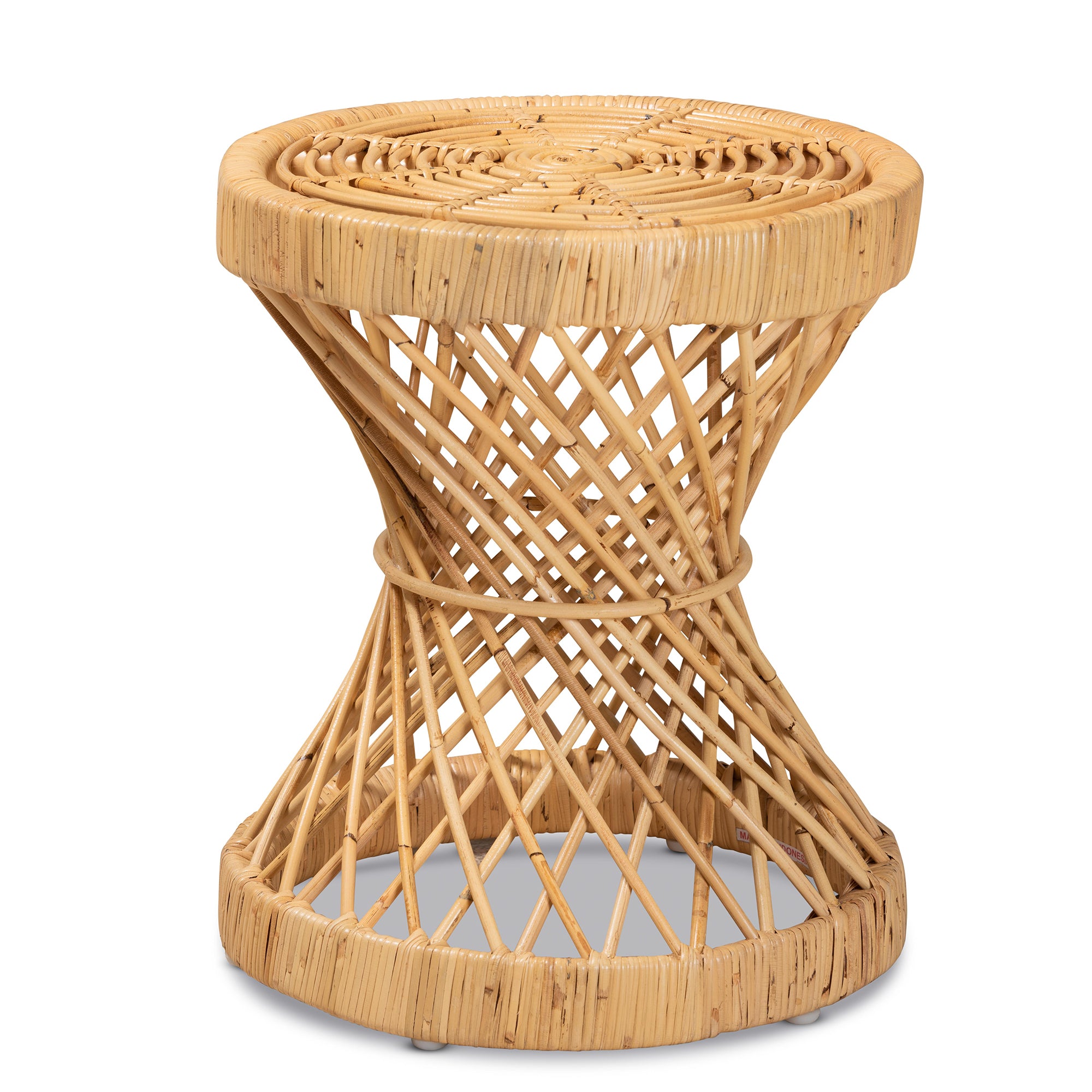 bali & pari Seville Modern and Contemporary Natural Finished Rattan End Table