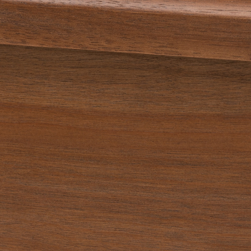 Niles King Wooden Bed – Modern Style with Slatted Rattan Headboard