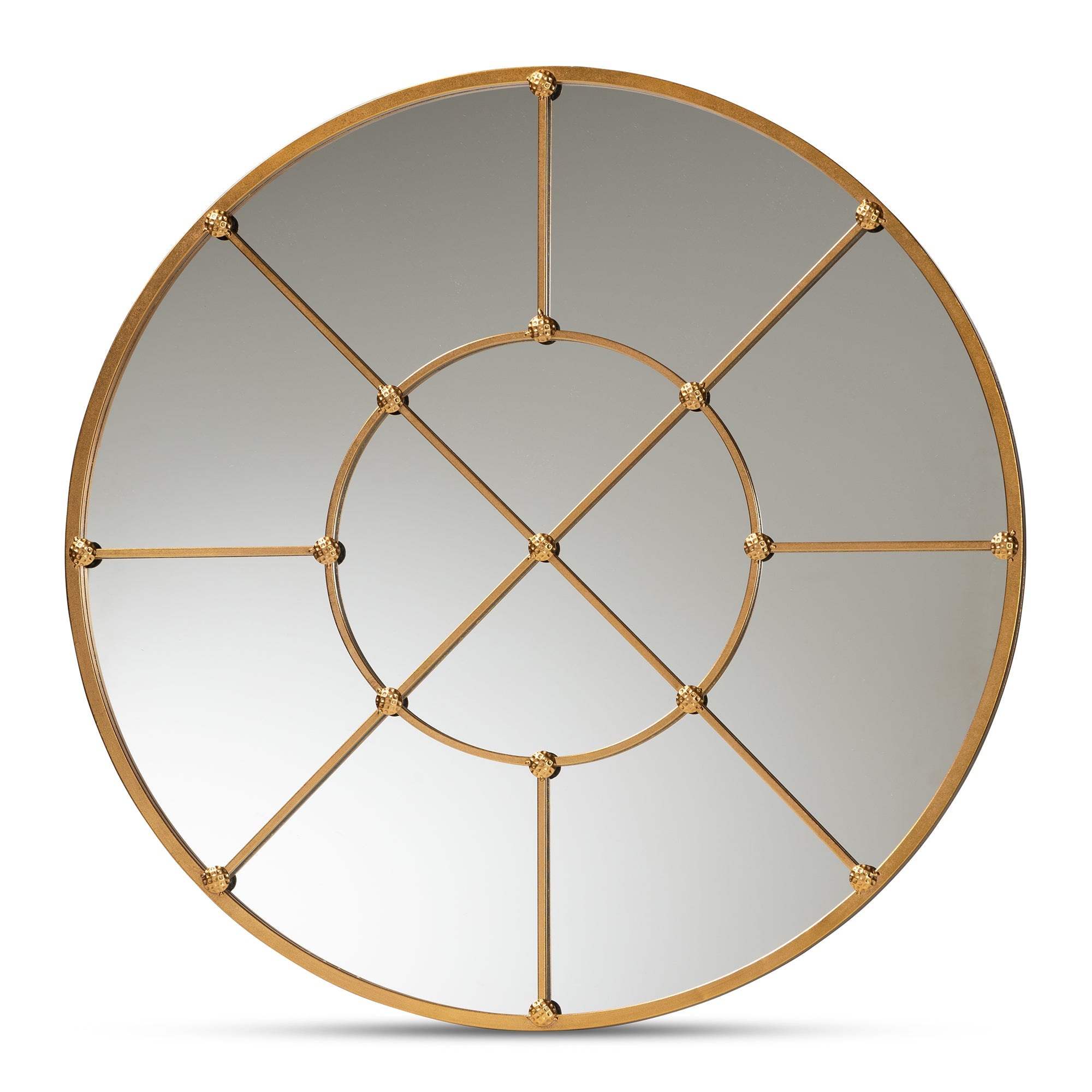Ohara Modern and Contemporary Gold Finished Metal Accent Wall Mirror