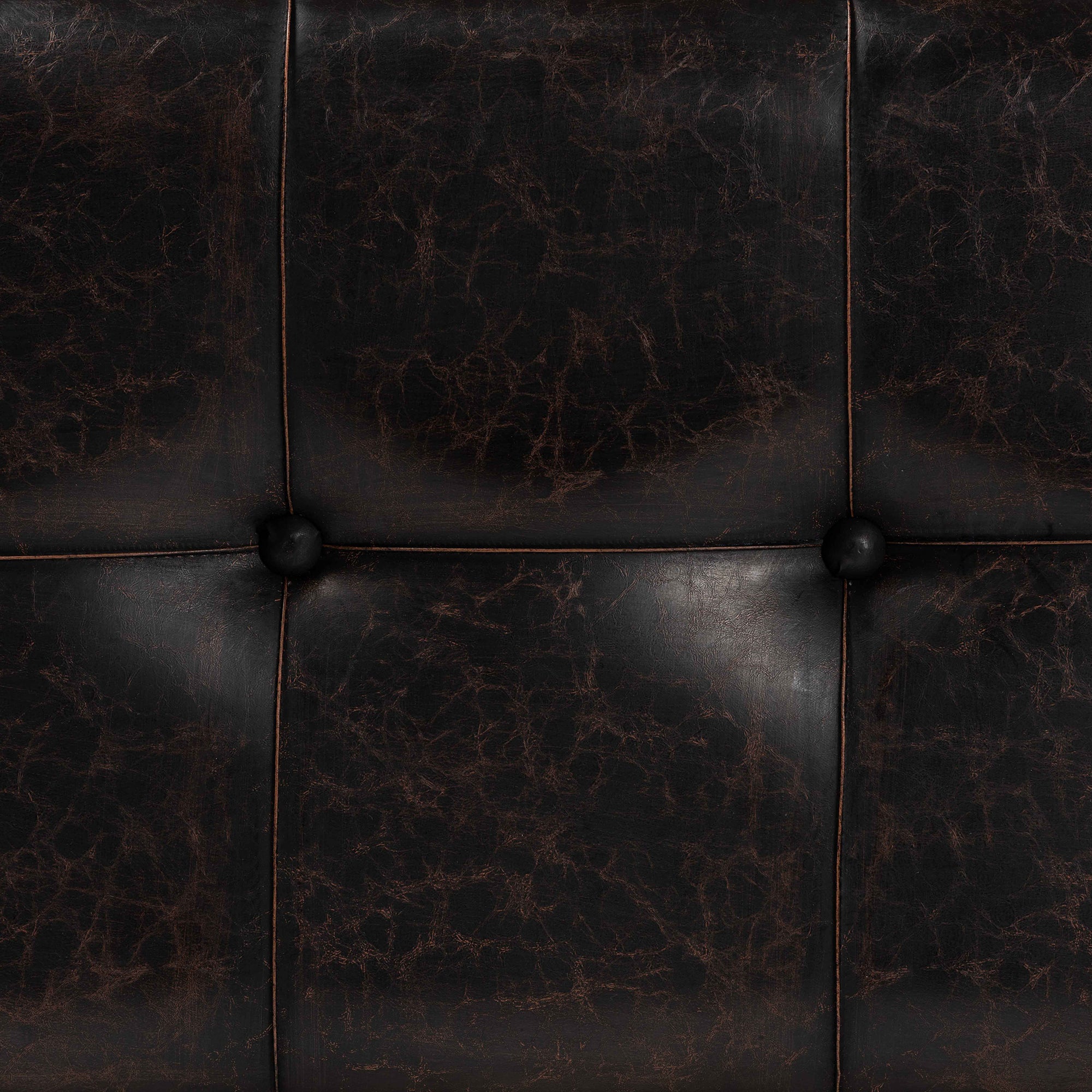 Janna Rustic Transitional Dark Brown Faux Leather Upholstered and Oak Brown Finished Wood Storage Ottoman