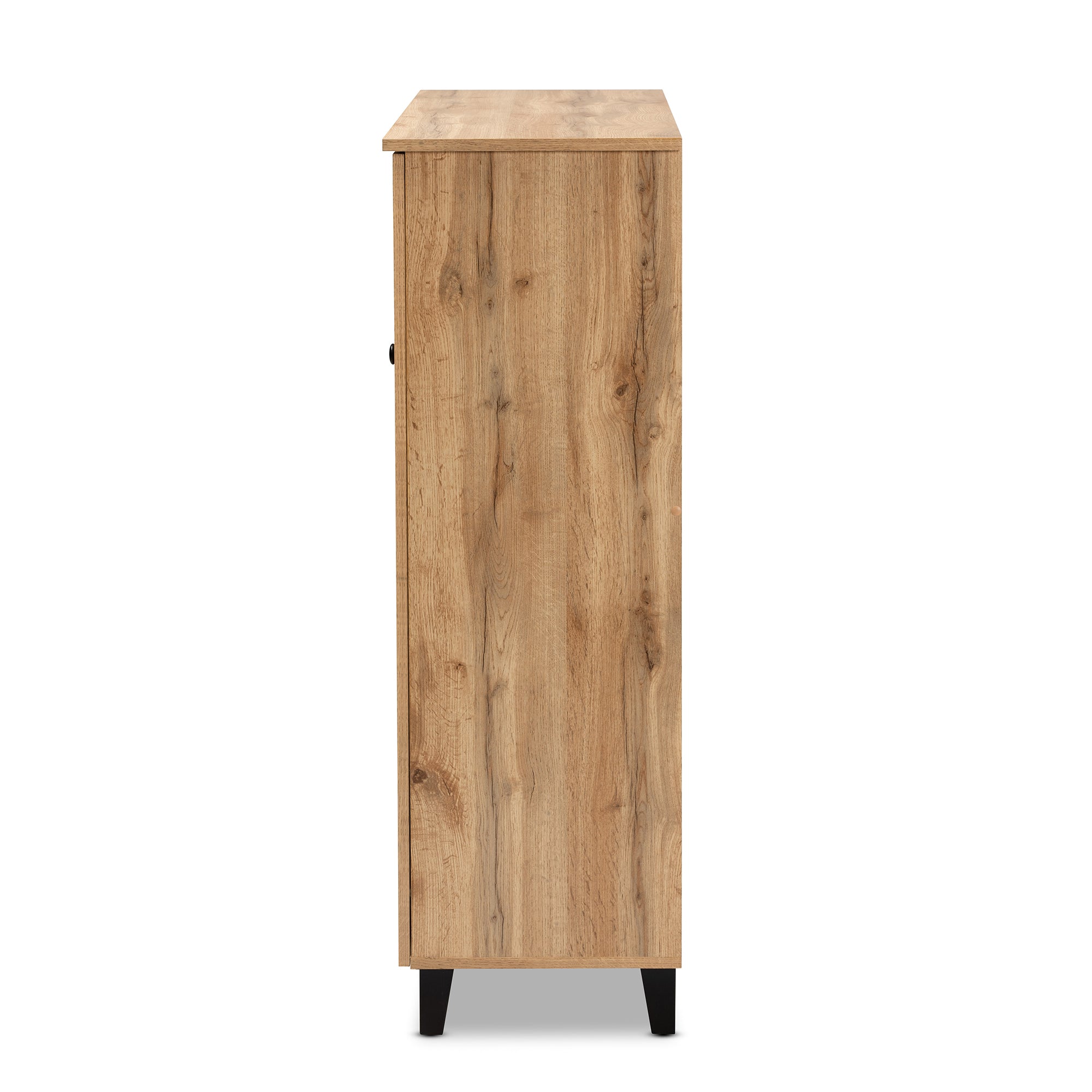 Coolidge Modern and Contemporary Oak Brown Finished Wood 3-Door Shoe Storage Cabinet with Drawer