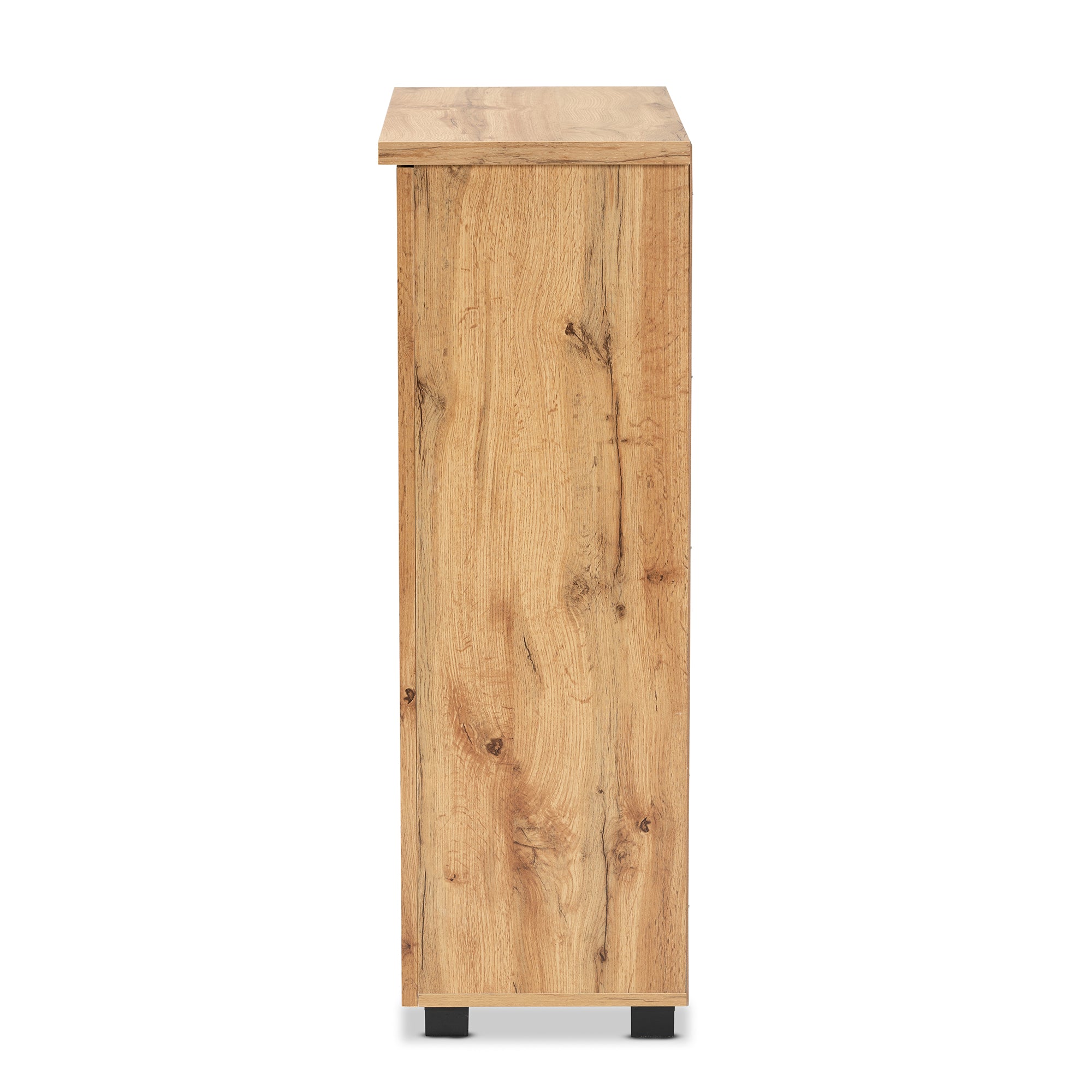 Adalwin Modern and Contemporary Oak Brown Finished Wood 2-Door Shoe Storage Cabinet
