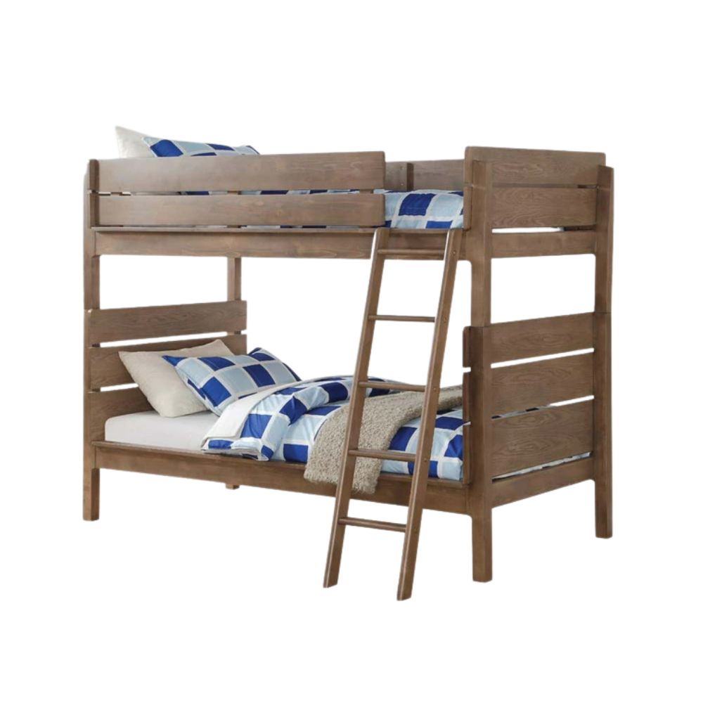 Albie Ranta T/T Wood Bunk Bed – Modern Teen Loft Style with Compact Design
