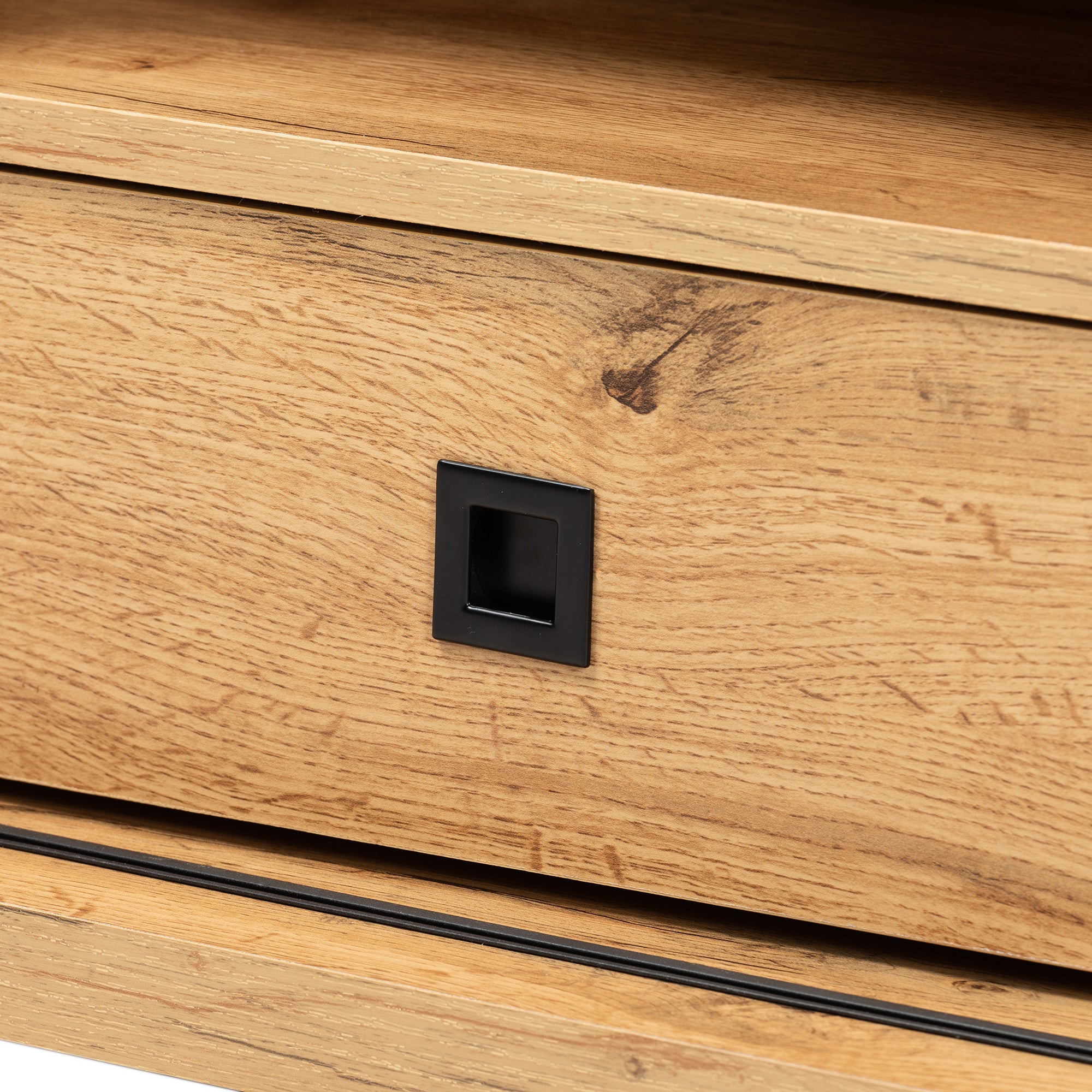 Walda Modern and Contemporary Oak Brown Finished Wood 2-Drawer TV Stand