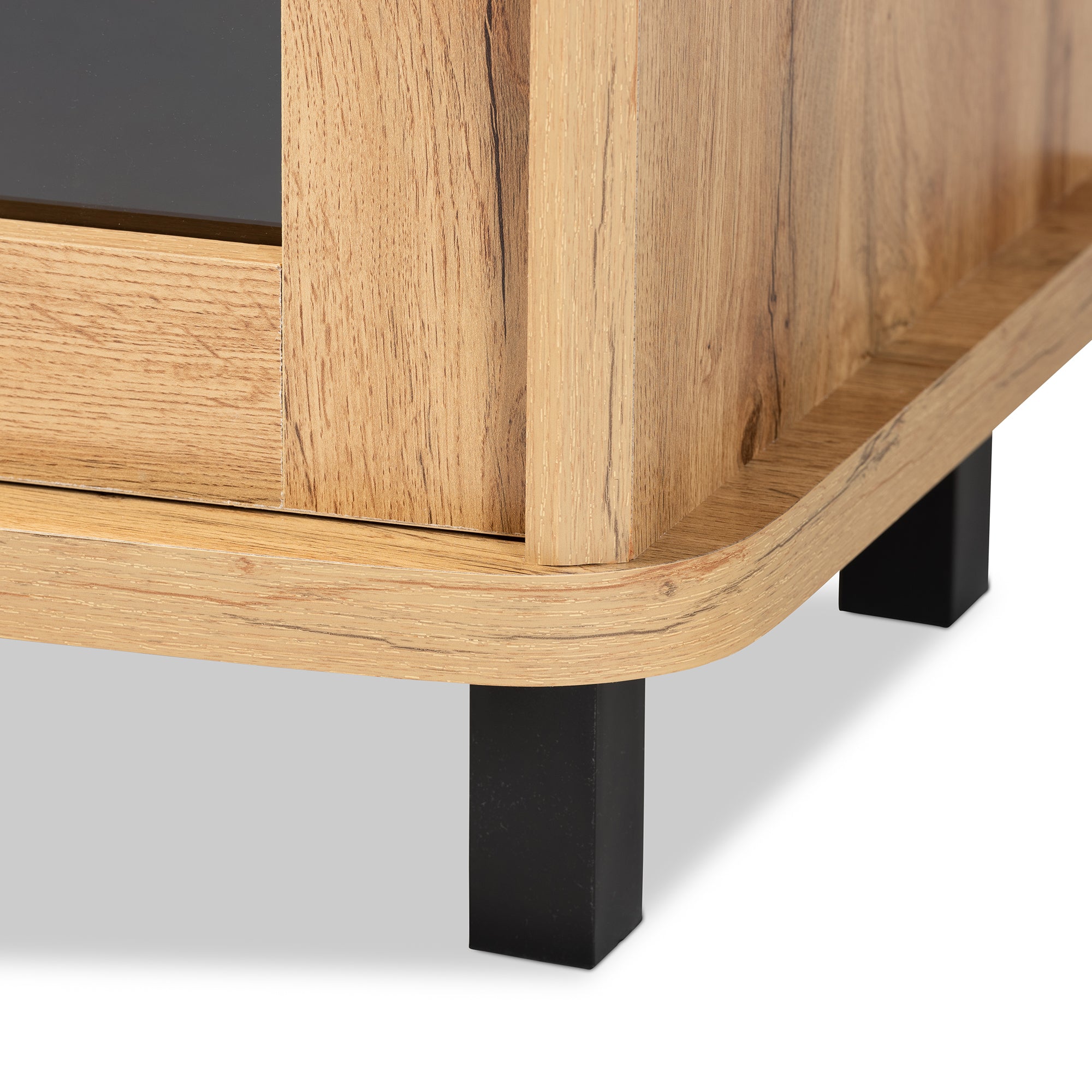 Walda Modern and Contemporary Oak Brown Finished Wood 2-Drawer TV Stand