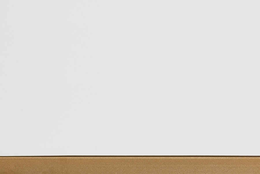 Beagan Modern and Contemporary White Finished Wood and Gold Metal 2-Drawer Console Table