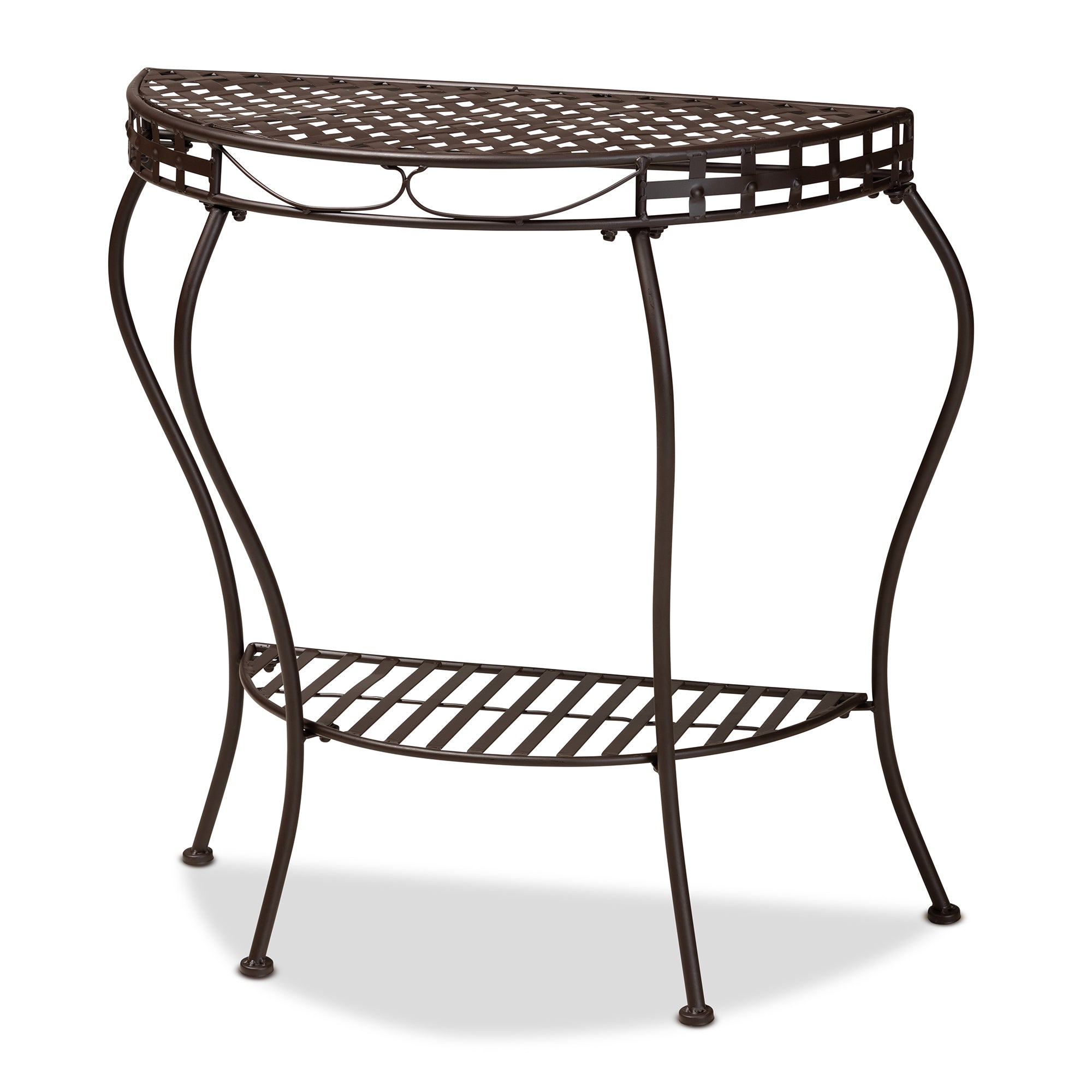 Baxton Studio Laraine Modern and Contemporary Brown Metal Outdoor Console Table