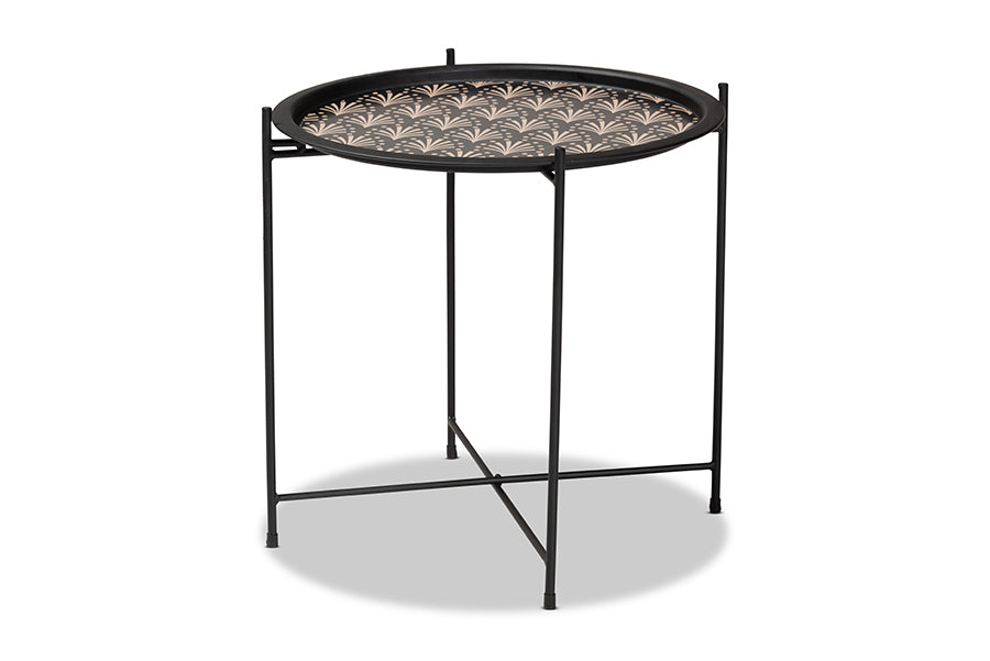 Ivana Modern and Contemporary Black Finished Metal Plant Stand