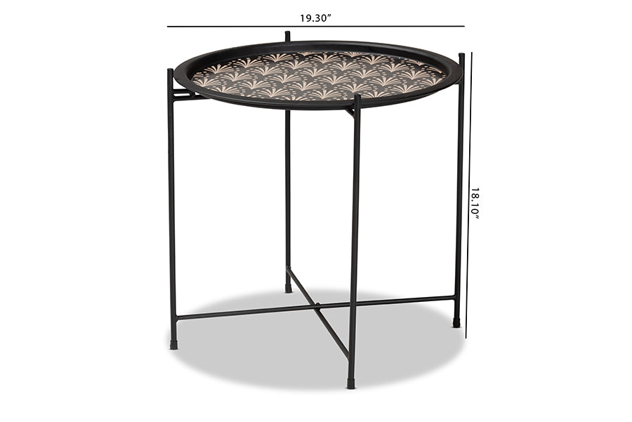 Ivana Modern and Contemporary Black Finished Metal Plant Stand