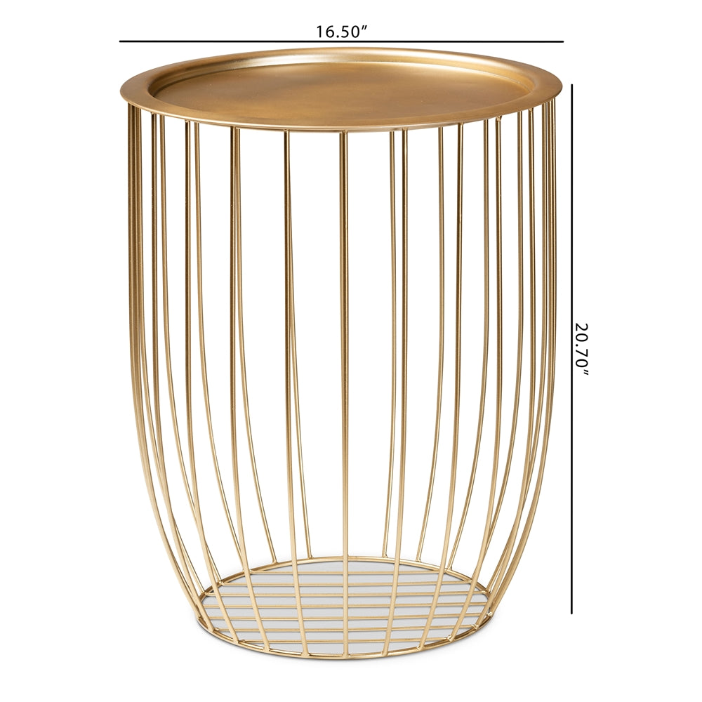Mabon Modern and Contemporary Gold Finished Metal End Table